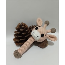 Yenidoğan Sevimli Zürafa Çıngırak Amigurumi Organik Oyuncak Karış Çok Renkli