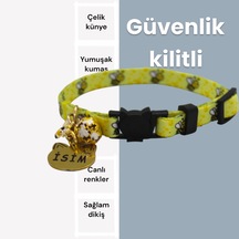 Caramelos Güvenlik Kilitli Kedi Tasması, Isimli Kedi Tasması Askk