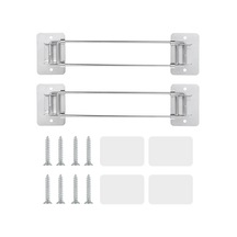 Youtek Kamp Karavan Banyo Köşe Dolabı, Ayarlanabilir Paslanmaz Çelik Bar, 2 Adet, Rv Aksesuarı Sticker Ve Vida Dahil Gümüş