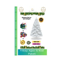 Yılbaşıağacı Yeni Lüks Şık Dekoratif Yapay Çam Ağacı Yeşil Sık Yapraklı Noel Paketi 150 Cm 220 Dal Standart