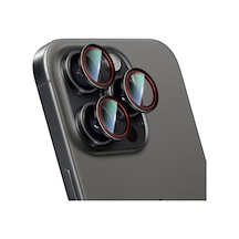 Iphone Uyumlu 16 Pro Caseworld Karbon Fiber Serisi Anti Reflective Kamera Lens Koruyucu Siyah-kırmızı