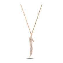 Çekirdekjewelry 925 Ayar Gümüş Elif Harf Kolye Zirkon Taşlı Şık Minimal Kadın Kolye Pembe