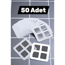 50 Adet Kendinden Yapışkanlı Gider Kapağı Çelik Pislik Tutucu Gider Kapatıcı Gri