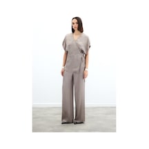 Sateen Cepli Bol Pantolon - Vizon-136043 Vizon