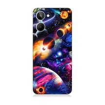 Realme 10 Uyumlu Uzayda Gezegenler Ve Galaksiler Desenli Silikon Kılıf