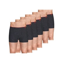 Berrak 4433 Erkek Çizgili Sport Boxer 6 Adet Siyah