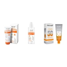 Dermokil Çok Yönlü Yüksek Koruyucu Güneş Kremi SPF50+ 75 ML + Aloe Vera Güneş Spreyi 200 ML + Leke Karşıtı Güneş Kremi SPF50+ 50 ML