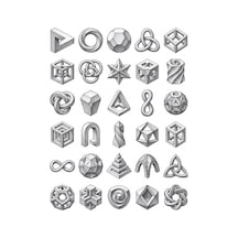 30 Adet İmkansız Geometri Sticker Seti - Laptop, Defter Ve Kılıf İçin Çok Renkli