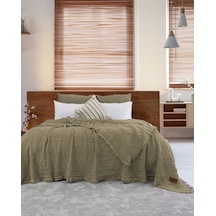Şaheser Home Collection Müslin Yatak Örtüsü Çift Kişilik Oscar Yeşil Çok Renkli