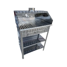 Paslanmaz Kömürlü Bacalı Mangal 40 X 80 Çekmeceli
