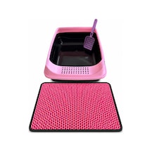 Elekli Açık Kedi Tuvalet Ve Paspas-pembe