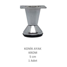 Adilon Konik Ayak, Zamak, Krom, 5 cm, Dolap, Mobilya, Puf Ayağı