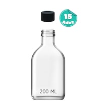 15 Adet Kapaklı Cold Brew Şişesi 200 Ml Yassı Cam, Soğuk Kahve, Sos Ve Yağdanlık Şişesi Şeffaf