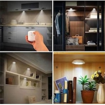 Uzaktan Kumandalı 3 Lü Spot Led Lamba Kablosuz Pilli Işıldak Renkli