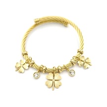 Yonca Charm Bilezik - Altın Çok Renkli