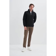 Cazador Slim Fit Şardonlu Siyah Erkek Sweatshirt 56180