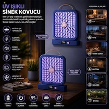 Uv Işıklı Sinek Kovucu - Şarjlı Ve Elektrik Çarpmalı - Dijital Ekranlı Çok Renkli