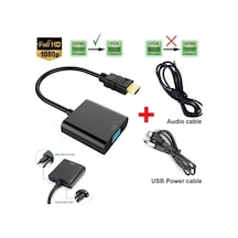 Hdmi To Vga Kablo Çevirici Dönüştürücü Ses Uydu Receiver Ps3 Ps4 (250382997)