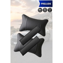 Prelude Uyumlu Deri Kemer Koruyucu Set Deri Yastık Siyah Lüks