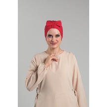 Kırmızı Pratik Hazır Geçmeli Fiyonklu Bone Sandy Çift Taraflı Çapraz 3007b 31 Kırmızı