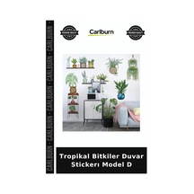 Özel Üretim Ev Dekorasyonu Salon Yatak Odası Tropikal Bitkiler Duvar Stickerı Model D