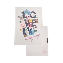 Hatıra Defteri Kilitli Kız Modeli Günlük Defteri 1 Adet Mcolor Sert Kapak Çizgili 14x20 Cm Anı Defteri Mor