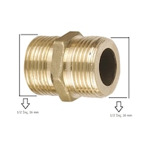 Hortum Eki, Sarı Düz 3/8 X 3/8 Nipel, Rekor 4 Adet