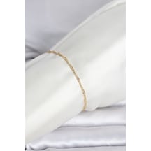 Cm 14k Gold Renk Ezme Burgu Zincir Model Kadın Bileklik Tj-b Tdrtr