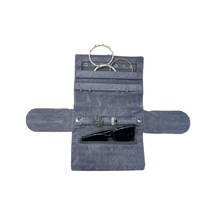 Kadife Takı Ve Mücevher Seyahat Rulo Düzenleyicisi Yeşil 35x20 Cm Lacivert