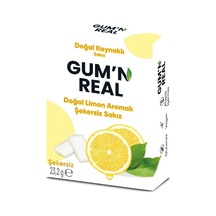 Gum'n Real - Doğal Limon Aromalı Şekersiz Sakız - 23.2 Gram - 64 Adet