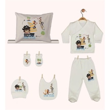 Pia Baby Gl 1938-08 İsme Özel Yastık Zıbın Set Krem