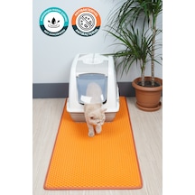 50x110 Cm Hücreli Kedi Kumu Paspası Kedi Matı Kedi Tuvalet Önü Paspası Turuncu