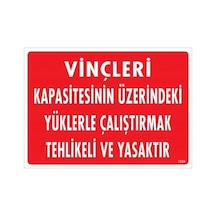 Mey İthalat Vinçleri Kapasitesinin Üzerindeki Yüklerle Çalıştırarak Tehlikeli Ve Ya Uyarı Levhası 2