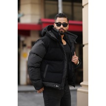 Erkek Kapüşonlu Kaşe Mont 001