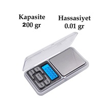 Dijital Hassas Elektronik Kuyumcu Cep Terazisi Tartı 200 Gr - 0.