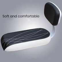 Novahub Siyah-beyaz Evrensel Bisiklet Arka Koltuk Minderi, Sünger Dolumlu, Çocuk Güvenliği, Bebek Koltuğu Footrest İle Beyaz - Siyah