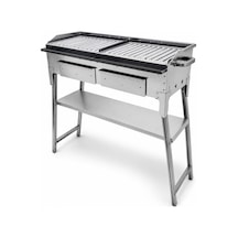 Büyük Mangal Yağ Kanallı Izgara 35x90 Yağdaklıklı Üst Izgara 90 Cm Yükseklik Çok Renkli
