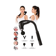 Walke Reach Pro Şarjlı Uzun Saplı Masaj Tabancası 4 Başlıklı Derin Doku Masaj Aleti V-02 Siyah