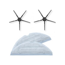 iBrush Roborock S7 Uyumlu 2Li Siyah Yan Fırça Ve 2Li Fiber Bez