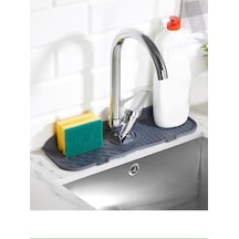 Elastik Musluk Mat Su Tutucu Düzenleyici Silikon Kaydırmaz Mutfak Banyo Lavabo Tezgah Üstü Matı Çok Renkli
