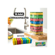 Technow Klasik 9 X 6 Cm 4 Renkli Düz Bulaşık Süngeri 10 Adet