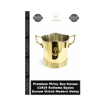 Premium Pirinç Buz Kovası 11019 Kutlama Eşyası Sunum Ürünü Modern Detay Çok Renkli