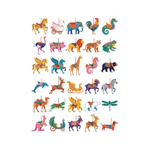 30 Adet Retro Panayır Atlıkarınca Sticker Seti - Laptop Defter Matara Çok Renkli