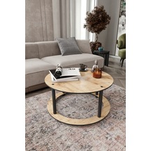 Hole Masivo Orta Sehpa R:70 Cm Yuvarlak Safir Meşe Meşe