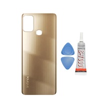 İnfinix Hot 11 Play Gold Arka Cam Batarya Pil Kapağı Telefon Arka Kapak Yapışkan Beraber Altın