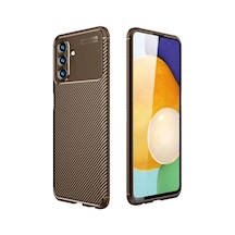 Samsung Galaxy A36 Kılıf Auto Focus Karbon Kapak - Kahverengi
