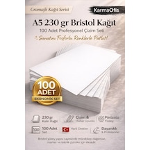 A5 230 Gr Bristol Kağıt 100 Adet Kalın, Pürüzsüz, Marker & Teknik Çizim