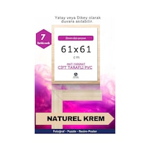 Krem-21mm-61x61 Cm Mat Pvc Li Camsız Fotoğraf Puzzle Belge Çerçeve Yatay Dikey Asılabilme. 02327554