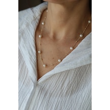 Yenigün Kuyumculuk 14 Ayar Altın Dorika Top Detaylı İnci Dizisi Kolye Kly34199