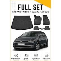 Volkswagen Golf 7 2014 Model Üst Birebir Uyumlu Bagaj Havuzu+paspas Seti
